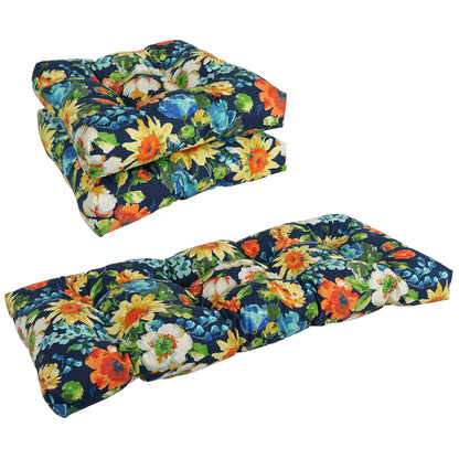 Tufted Indoor/Outdoor Settee Cushion Set (Set of 3) - 19 x 19/19 x 42