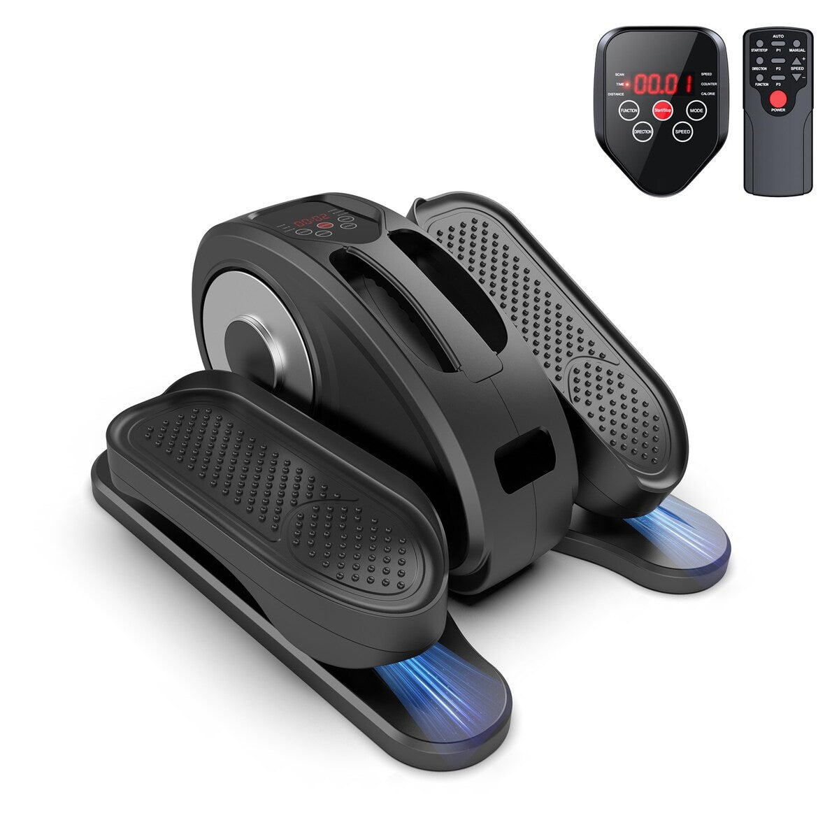 Under Desk Elliptical Machine, Elliptical Trainer with Remote Control Seated Pedal Exerciser for Seniors Adults and Teens