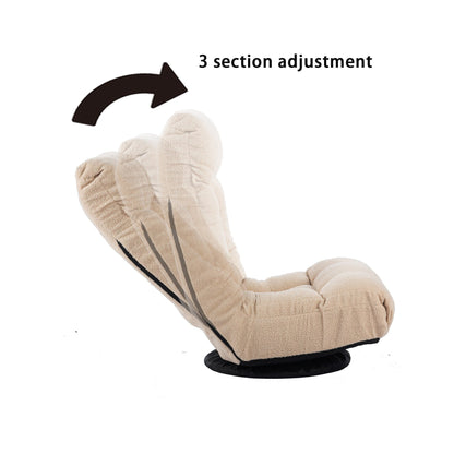Ensemble de fauteuil inclinable rembourré sans accoudoirs avec pouf et appui-tête réglable