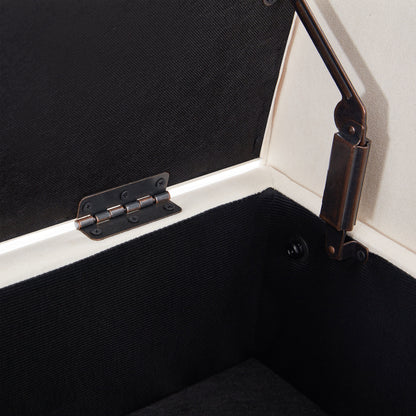 Upholstered Storage Bench Arm Bench Entryway Bench with Tufted Flip Top 50.4 Inches