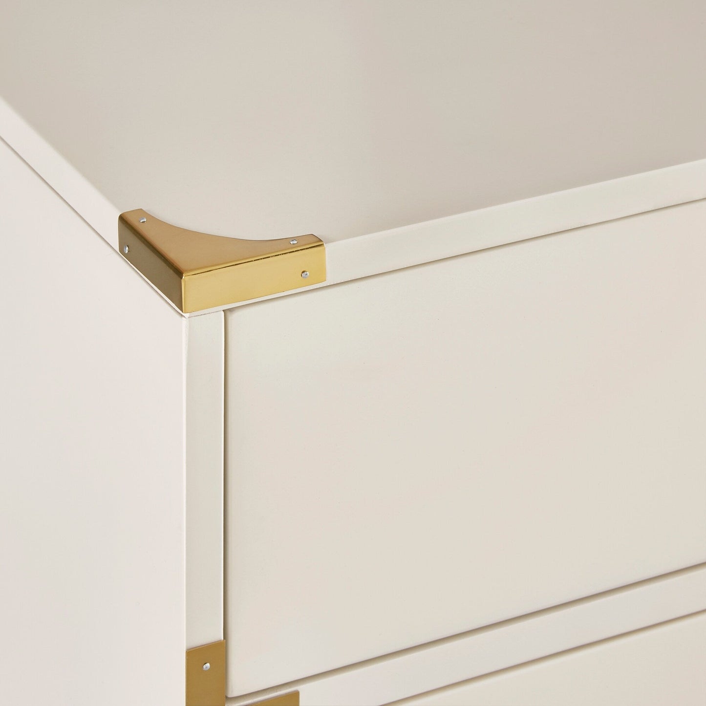 Valoria 3-Drawer Gold Accent Nightstand