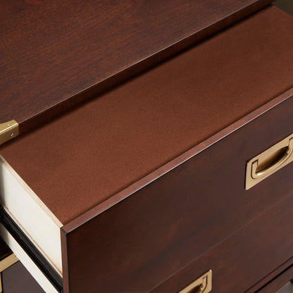 Valoria 3-Drawer Gold Accent Nightstand