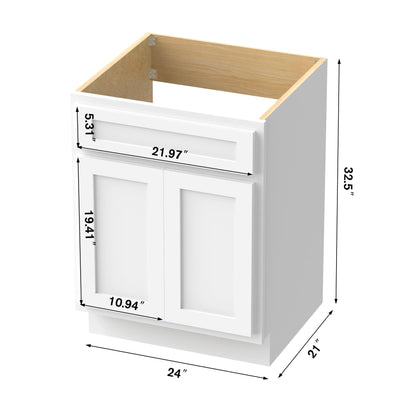 Vanity Art 24-inch Solid Wood Single Sink Bathroom Vanity Cabinet