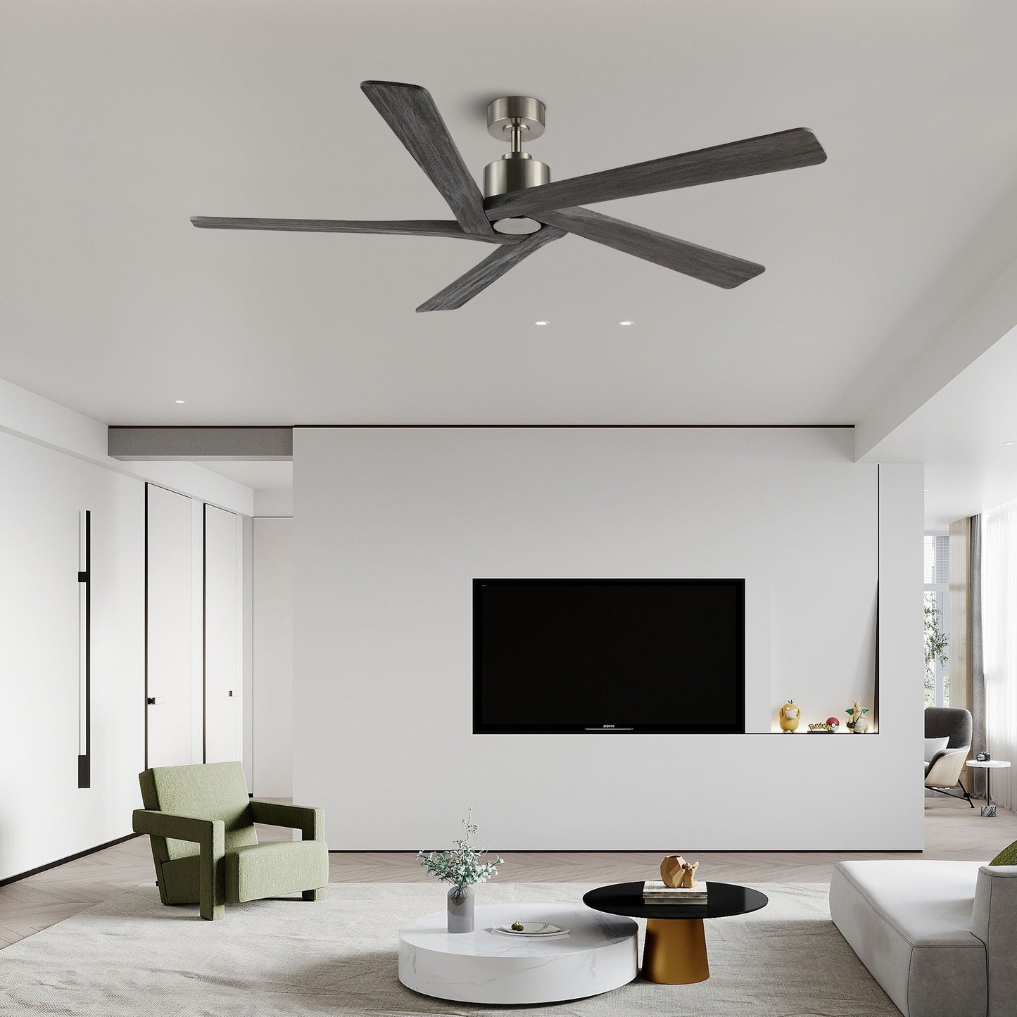 WINGBO 54 Inch DC Motor Indoor Ceiling Fan without Lights - N/A