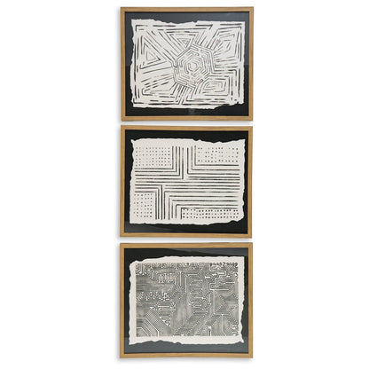 Wonderstow Black/Beige Wall Art, Set of 3