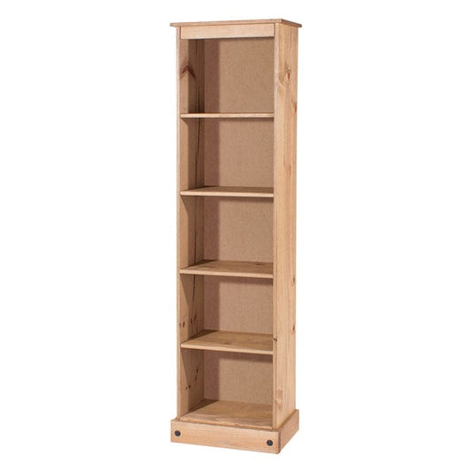 Wood Bookcase Tall Narrow Corona Collection | Furniture Dash