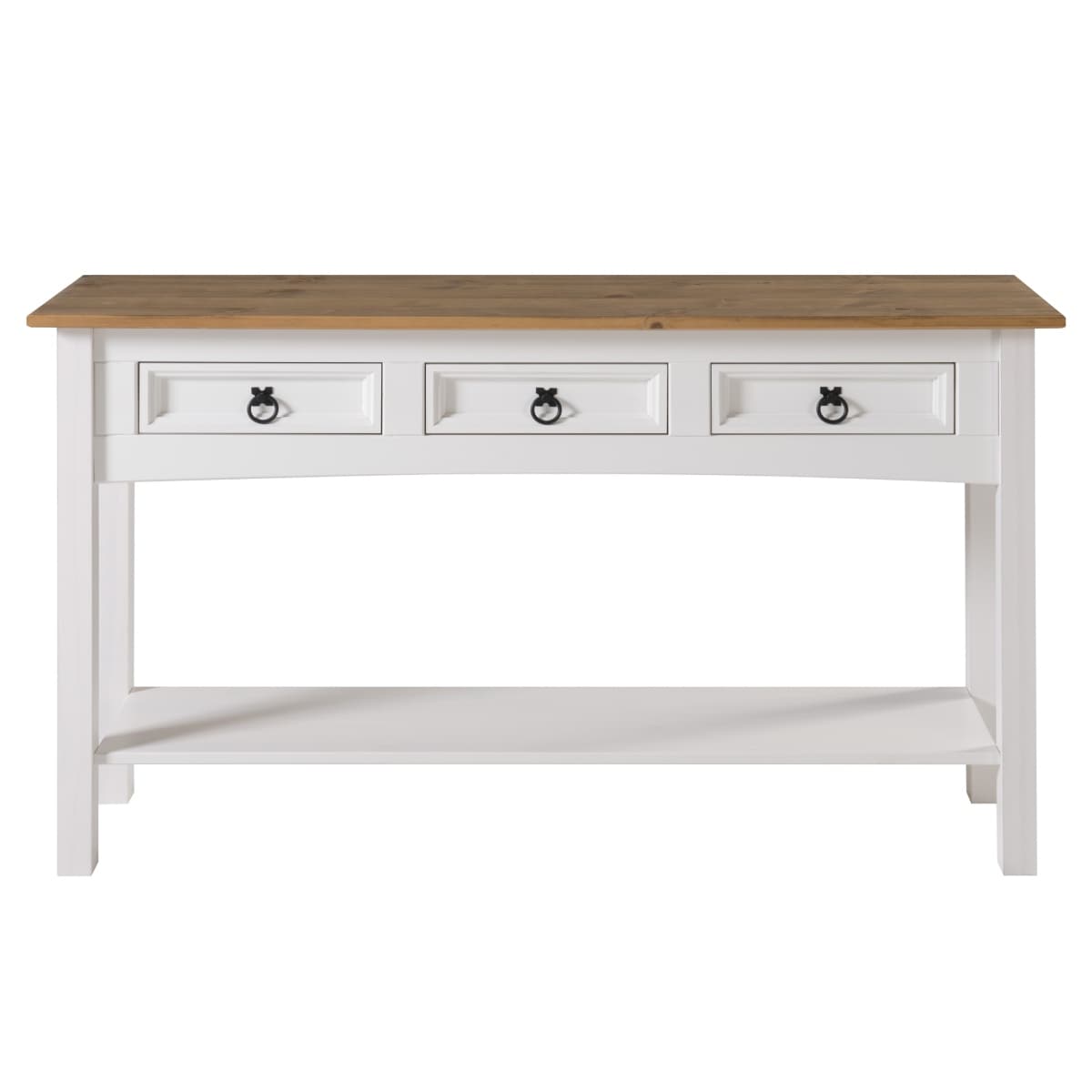 Wood Hall Table Console 3 Drawers Corona | Furniture Dash - N/A