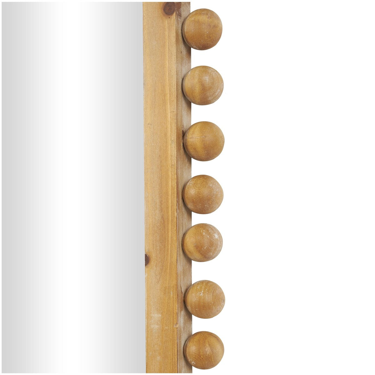 Wood Wall Mirror with Beaded Frame - Brown - Roche River Decor