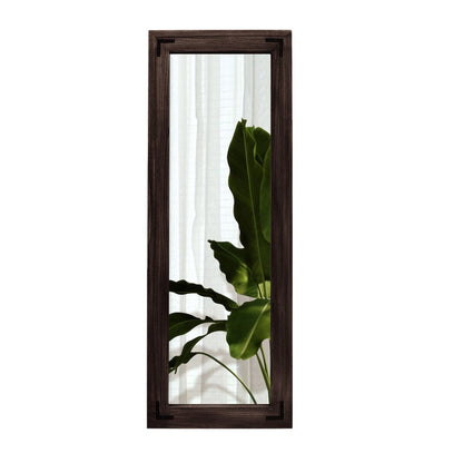 Miroir de sol pleine longueur avec cadre en bois rustique de style ferme - 65 x 24