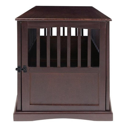 Wooden Pet Crate End Table with Lockable Door