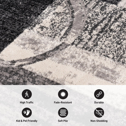 World Rug Gallery Abstract Polypropylene Machine-Made Circle Area Rug