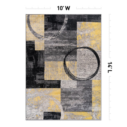 World Rug Gallery Abstract Polypropylene Machine-Made Circle Area Rug