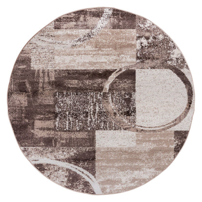 World Rug Gallery Abstract Polypropylene Machine-Made Circle Area Rug