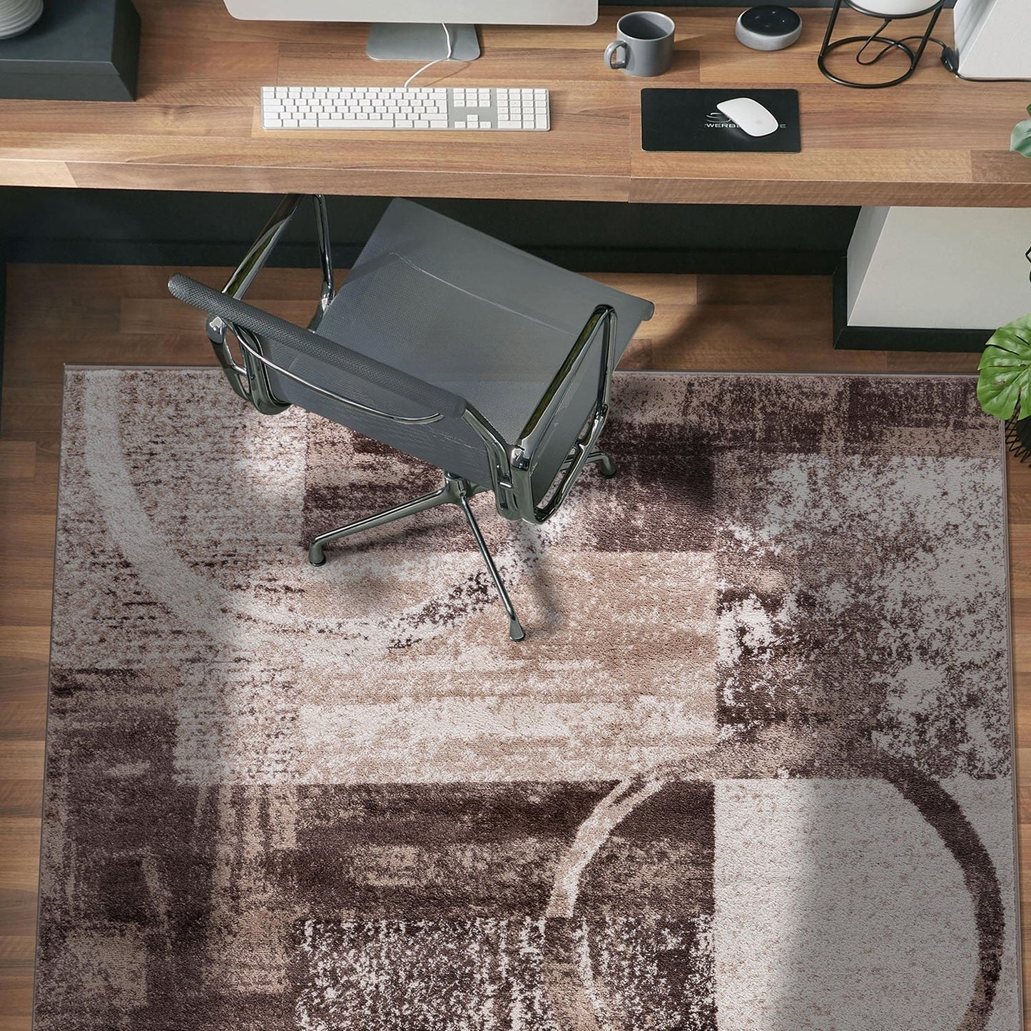 World Rug Gallery Abstract Polypropylene Machine-Made Circle Area Rug