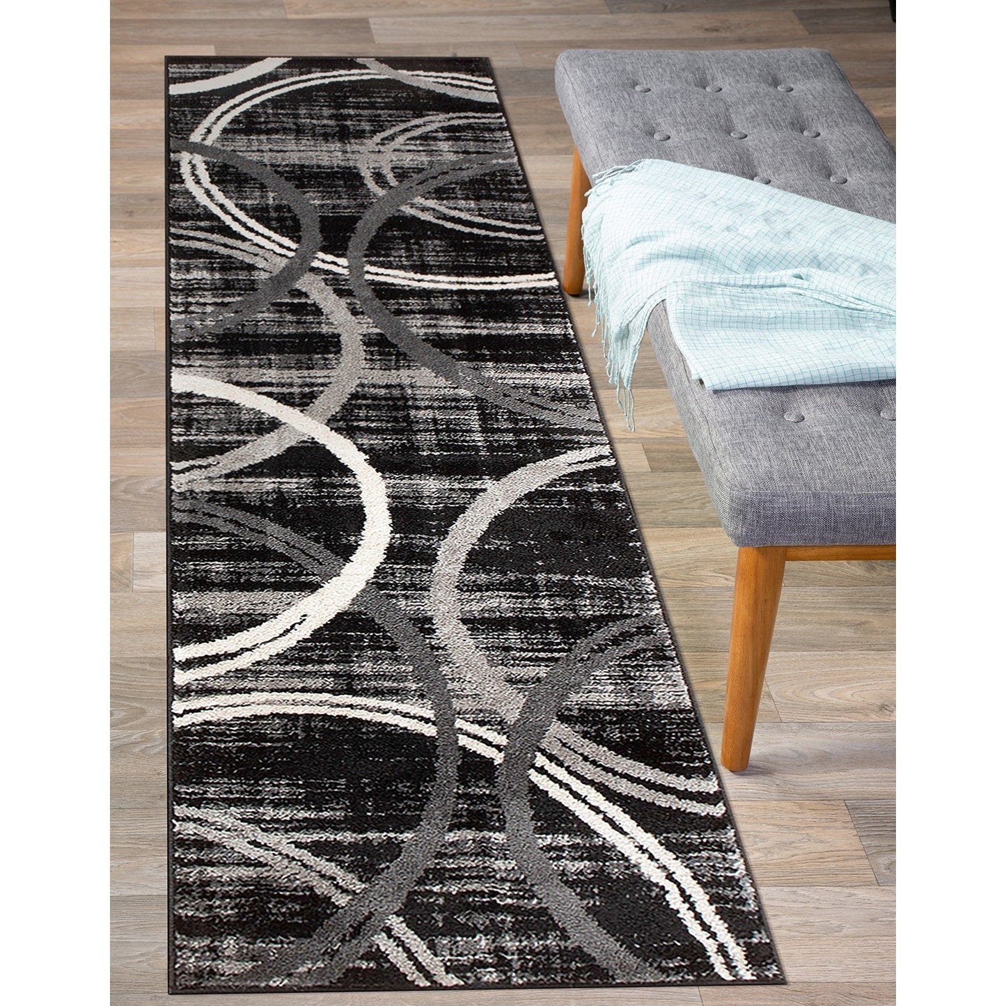 World Rug Gallery Contemporary Abstract Circles Design Area Rug