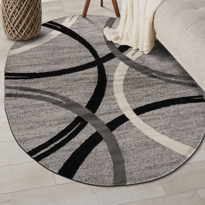 World Rug Gallery Contemporary Abstract Circles Design Area Rug