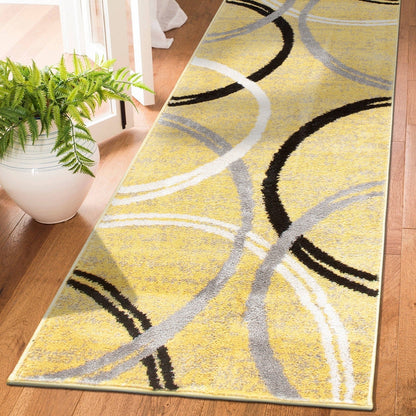 World Rug Gallery Contemporary Abstract Circles Design Area Rug