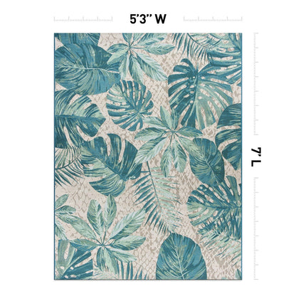 World Rug Gallery Contemporary Tropical Floral Indoor/Outdoor Area Rug