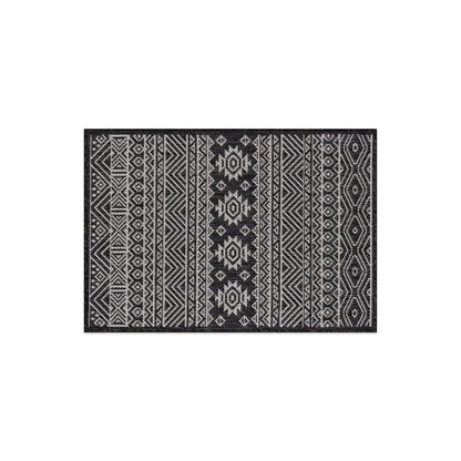 World Rug Gallery Distressed Geometric Bohemian Textured Flat Weave Indoor/Outdoor Area Rug