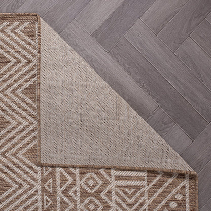 World Rug Gallery Distressed Geometric Bohemian Textured Flat Weave Indoor/Outdoor Area Rug