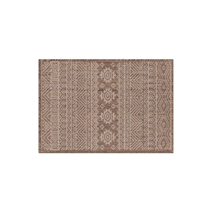 World Rug Gallery Distressed Geometric Bohemian Textured Flat Weave Indoor/Outdoor Area Rug