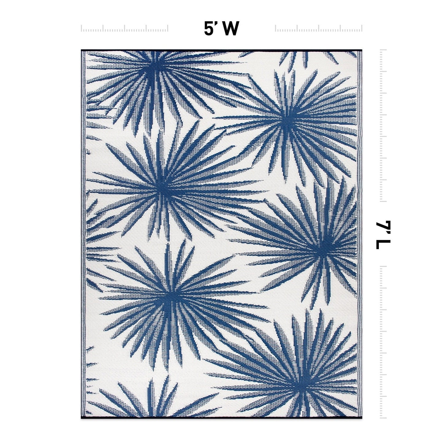 World Rug Gallery Floral Tropical Reversible Recycled Plastic Outdoor Rugs