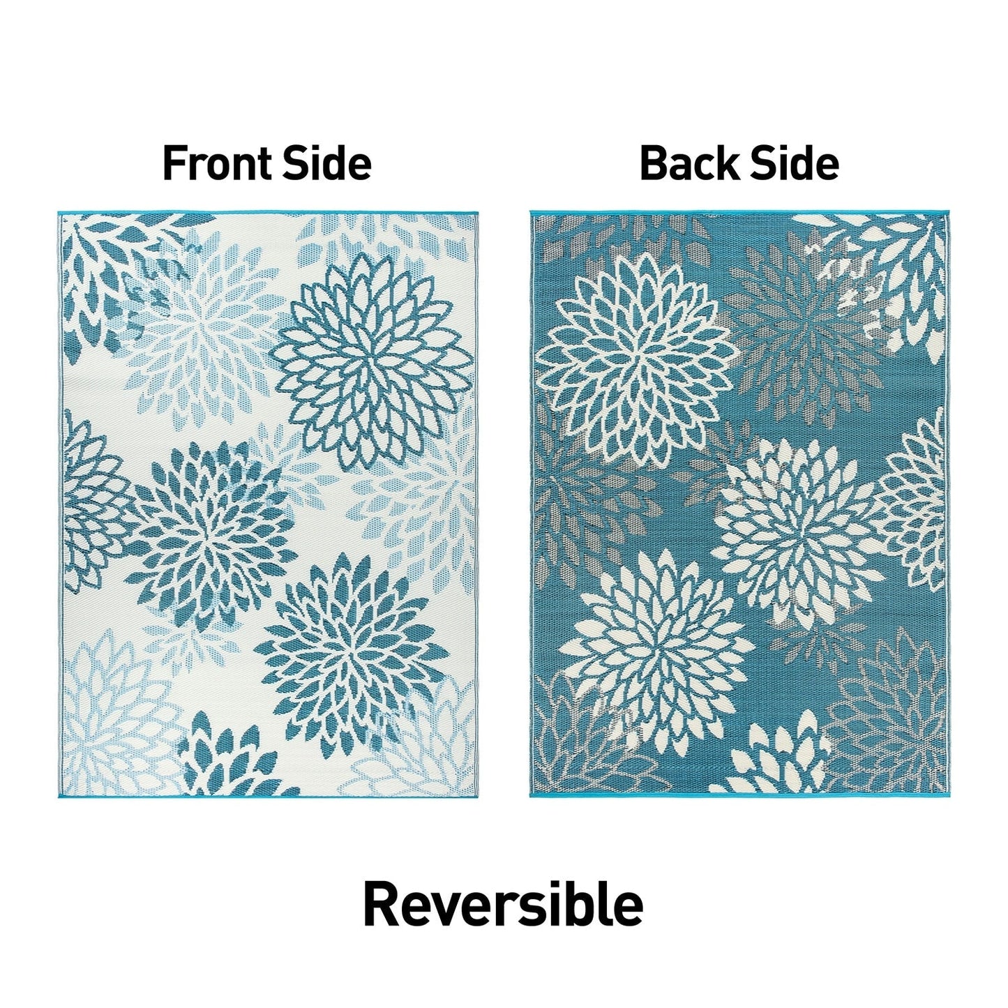 World Rug Gallery Modern Floral Aloha Reversible Recycled Plastic Outdoor Rugs