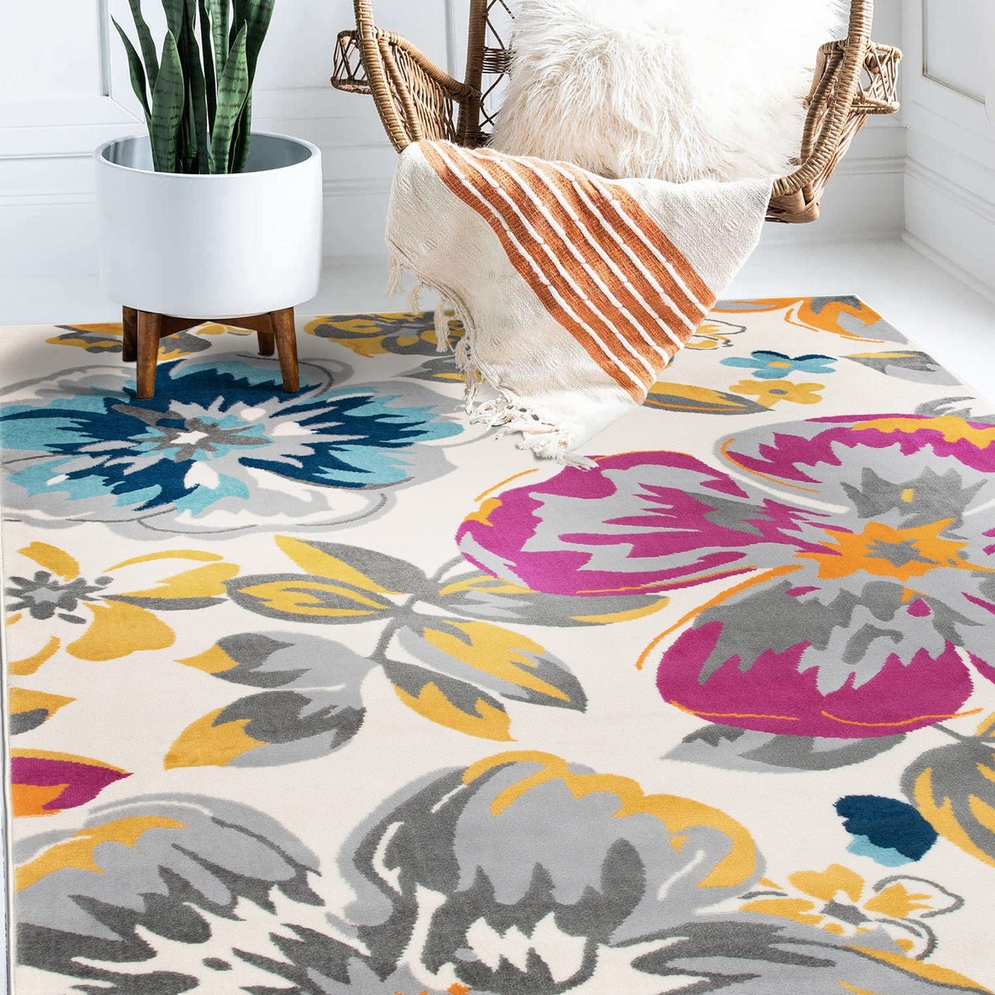 World Rug Gallery Modern Floral Design Area Rug