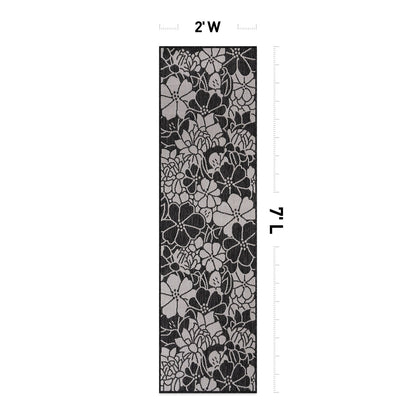 World Rug Gallery Modern Floral Flowers Textured Flat Weave Indoor/Outdoor Area Rug