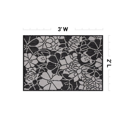 World Rug Gallery Modern Floral Flowers Textured Flat Weave Indoor/Outdoor Area Rug