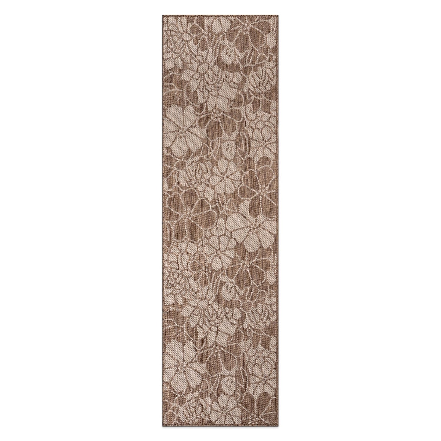 World Rug Gallery Modern Floral Flowers Textured Flat Weave Indoor/Outdoor Area Rug