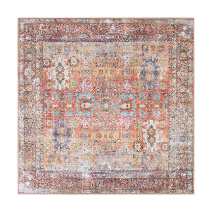 World Rug Gallery Transitional Distressed Machine Washable Non Slip Area Rug