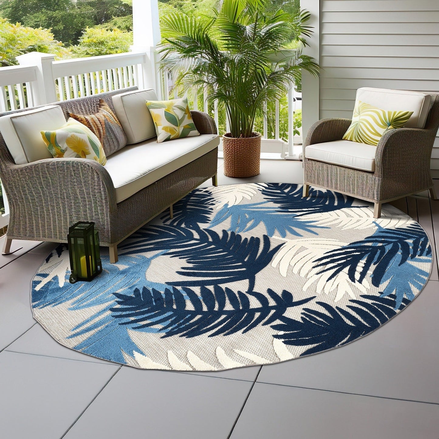 World Rug Gallery Tropical Floral Modern Indoor/Outdoor Area Rug