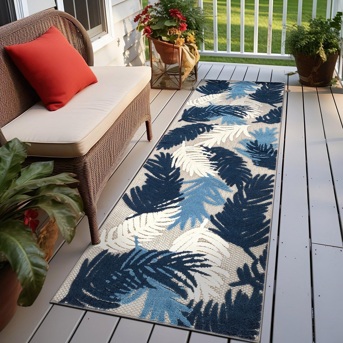 World Rug Gallery Tropical Floral Modern Indoor/Outdoor Area Rug