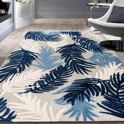 World Rug Gallery Tropical Floral Modern Indoor/Outdoor Area Rug