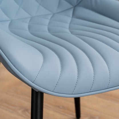 Ensemble de 2 chaises de salle à manger modernes sans accoudoirs, revêtues de cuir.