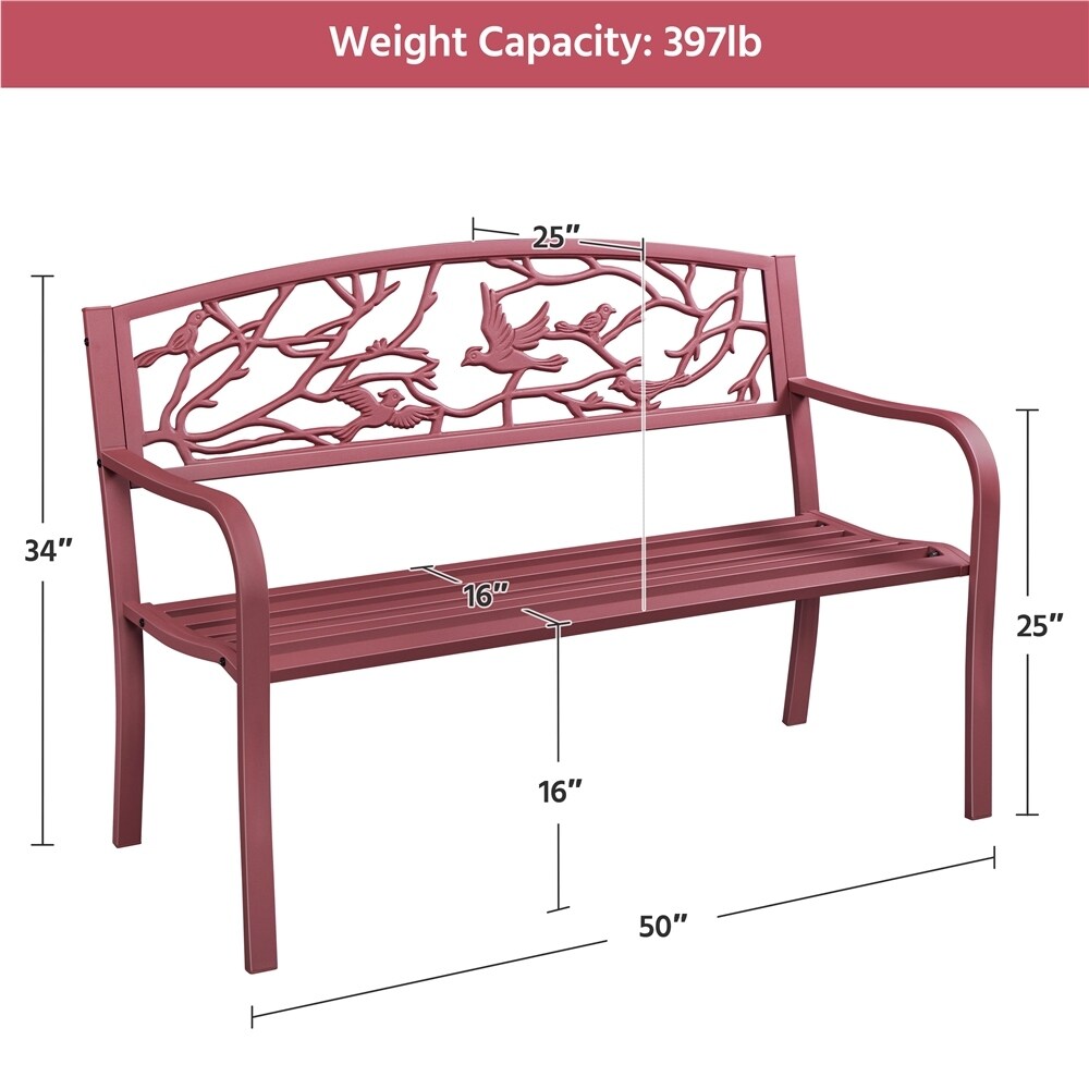Banc de jardin Yaheetech en métal pour l'extérieur - N/A