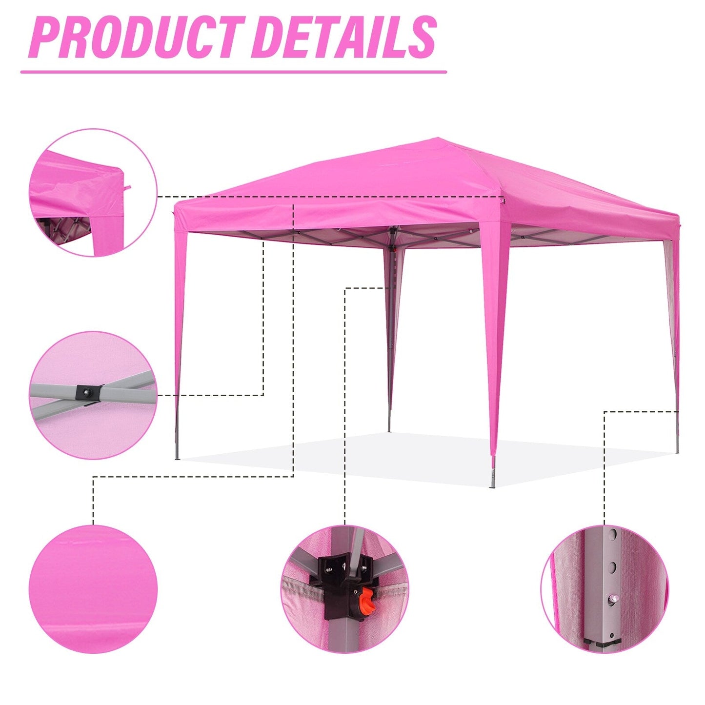 Zenova 10' x 10' Outdoor Pop Up Canopy Tent Patio Gazebo Party Wedding Tent