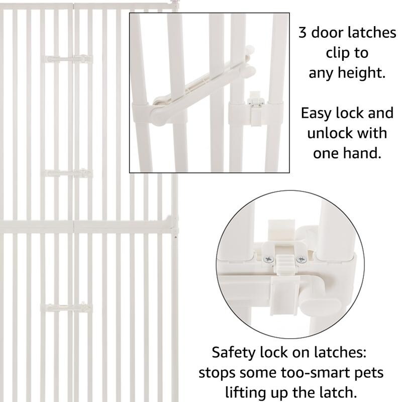 unipaws Extra Tall Cat Pet Gate 74 Inch High with Doors Locks